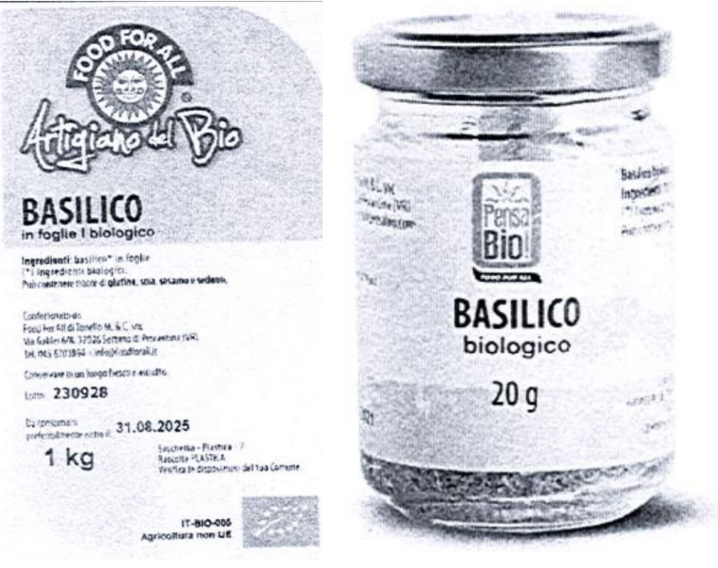 Basilico secco in foglia biologico